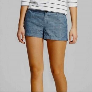 Merona Womens Blue 3” Chambray Chino Shorts Size 14